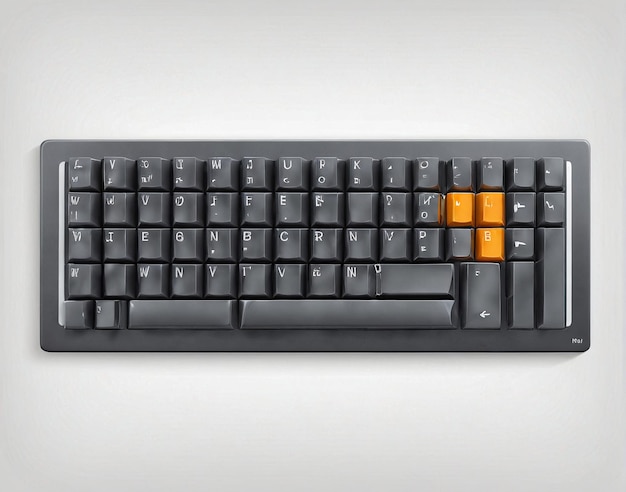 Photo a computer keyboard with a yellow key