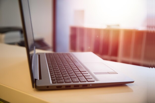 Computer laptop on the table