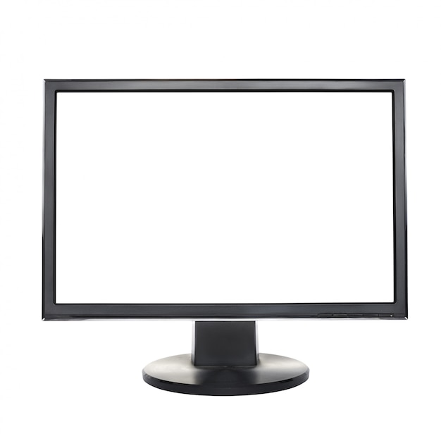 Computer LCD monitor with empty screen isolated