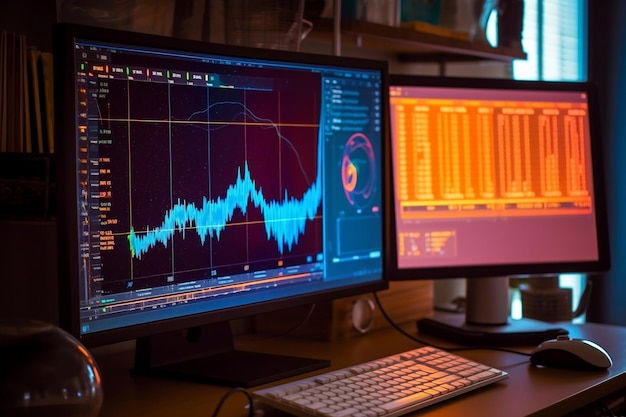 Computer Monitor Displaying Scientific Data or Analysis AI