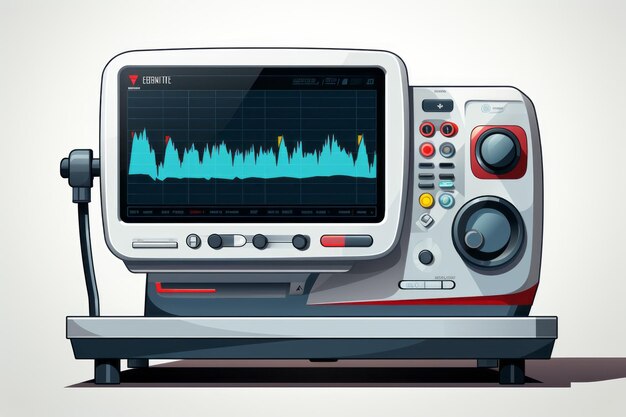 写真 音波を表示するコンピュータモニター