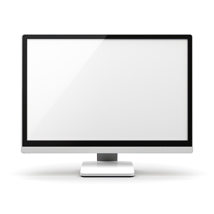 Photo computer monitor icon flat vector illustration isolated on plain background