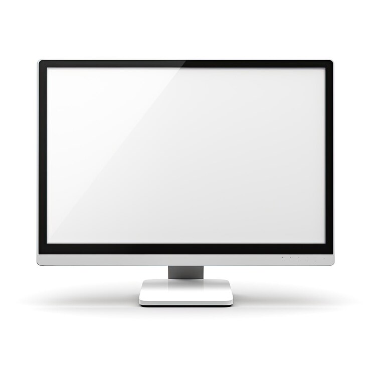 Photo computer monitor icon flat vector illustration isolated on plain background