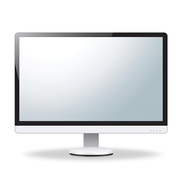 Computer monitor icon Flat vector illustration Isolated on plain background