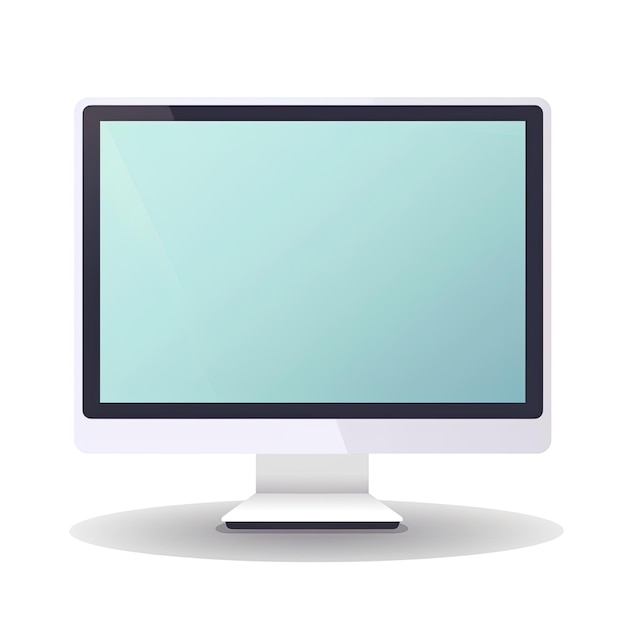 Photo computer monitor icon flat vector illustration isolated on plain background