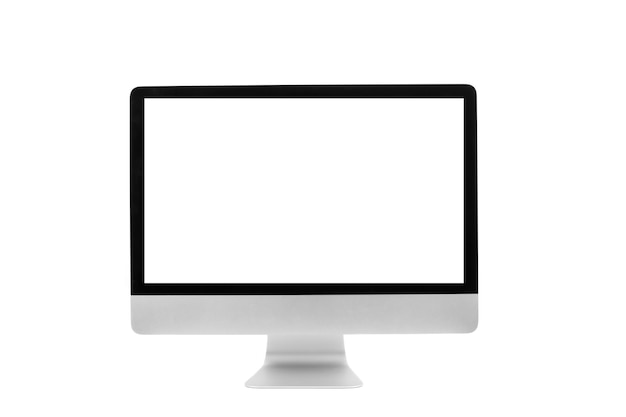 Photo computer monitor isolated on white background