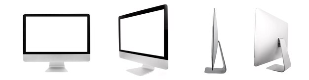 Monitor del computer isolato su sfondo bianco