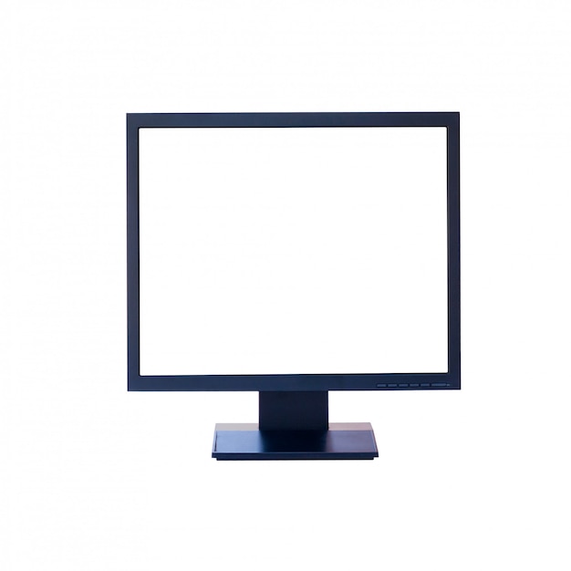 Photo computer monitor isolated on white