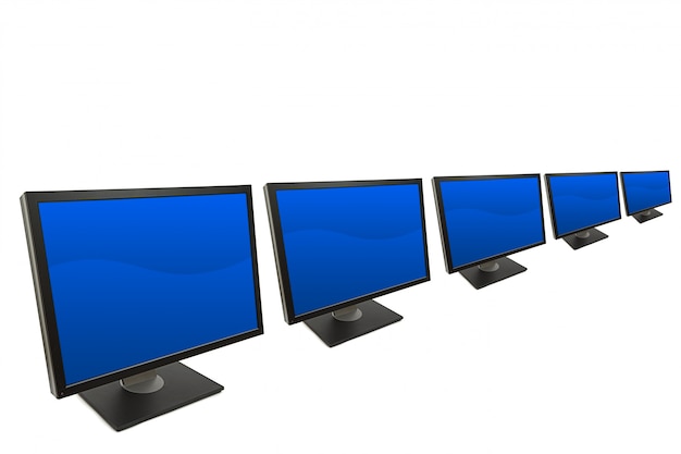 Computer monitor isolated