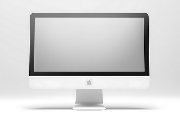 Photo computer monitor on a white background blank whitescreen