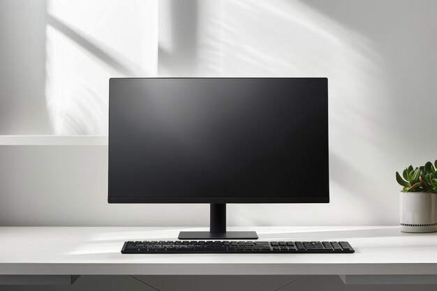 Computer Monitor on White Desk