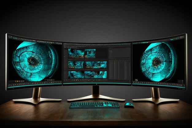 Foto un monitor di computer con una schermata blu che dice 