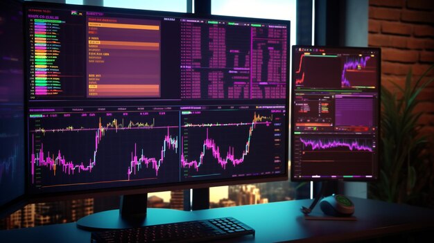Premium AI Image | A computer monitor with a display of data on it.