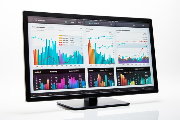 A computer monitor with a graph on it