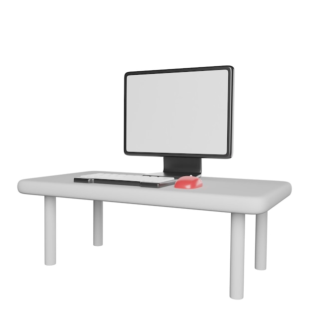 a computer monitor with a pink mouse on it