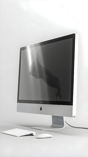 Computer monitor with x ray image on the screen 3d rendering