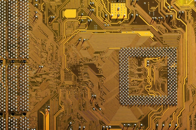 Computer motherboard close up