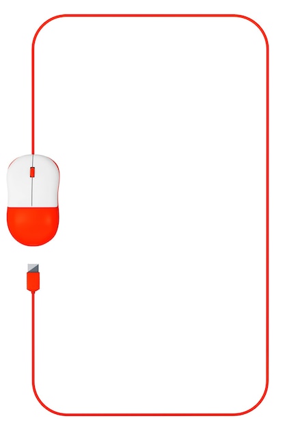 Компьютерная мышь как рамка с пустым пространством для текста на белом фоне
