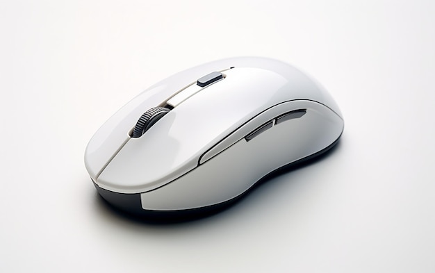 Computer mouse in precise 8k rendering on white background