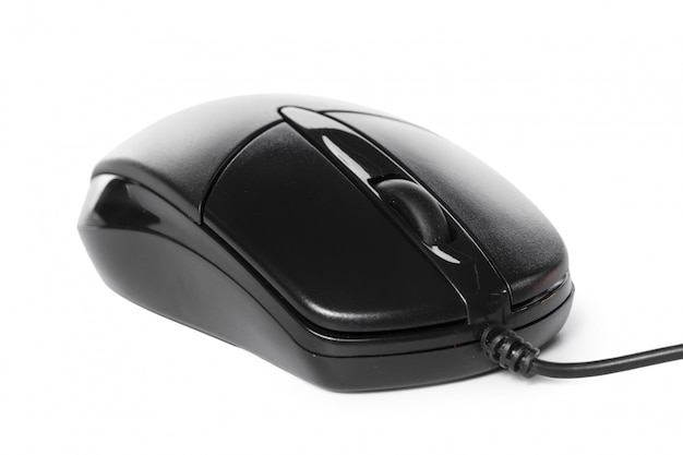 Photo computer mouse on white background