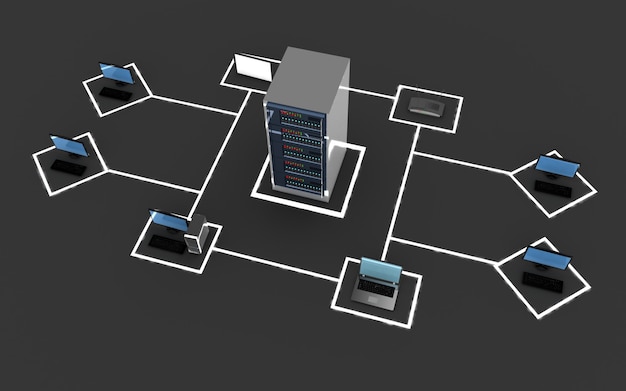 Computer network concept. 3d illustration