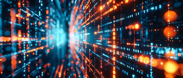 computer network digital concept information and data communication in cyberspace technology and internet infrastructure