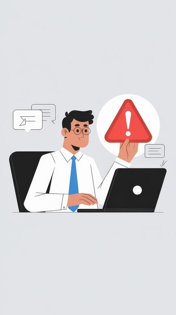 computer notification error mntenance concept programmer or developer using a computer laptop with