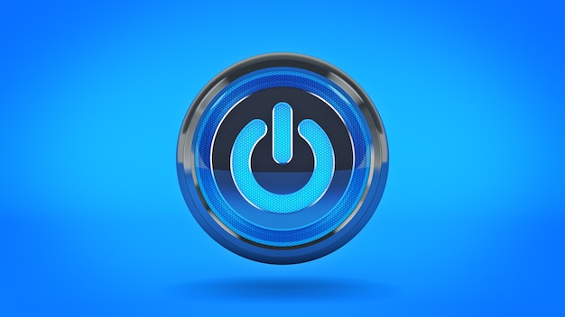 Computer Power Button 3d rendering