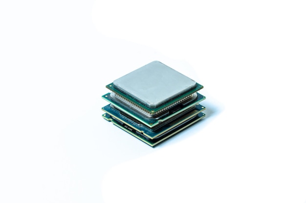 Computer processor CPU Central processing unit microchip isolated on white background