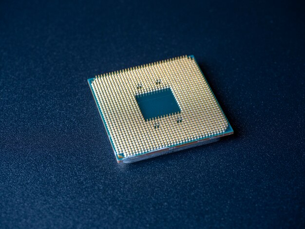 Computer processor on a dark background