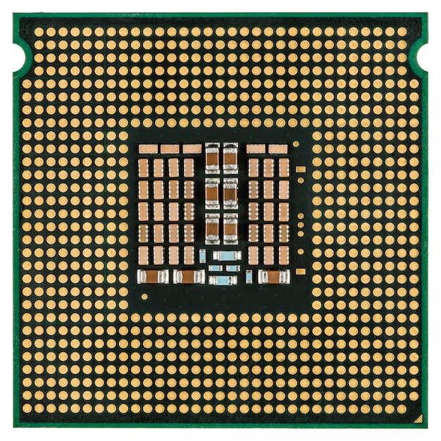 Foto computer processor multicore cpu geïsoleerd op een witte achtergrond