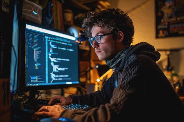 Premium Photo | Computer programmers work with computers to develop new ...