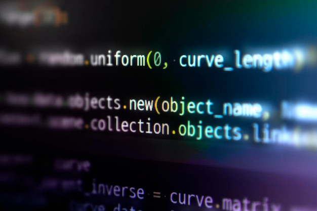 Programmazione del computer codice sorgente primo piano monitor