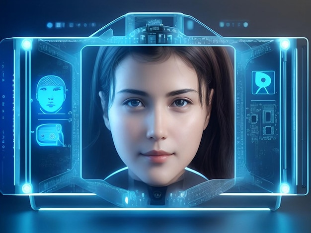 Photo computer recognition technology facial recognition online access business data