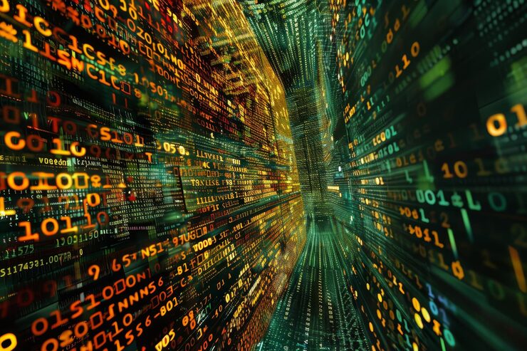 Photo computer screen filled with alphanumeric numbers representing data encryption methods an abstract representation of data encryption methods