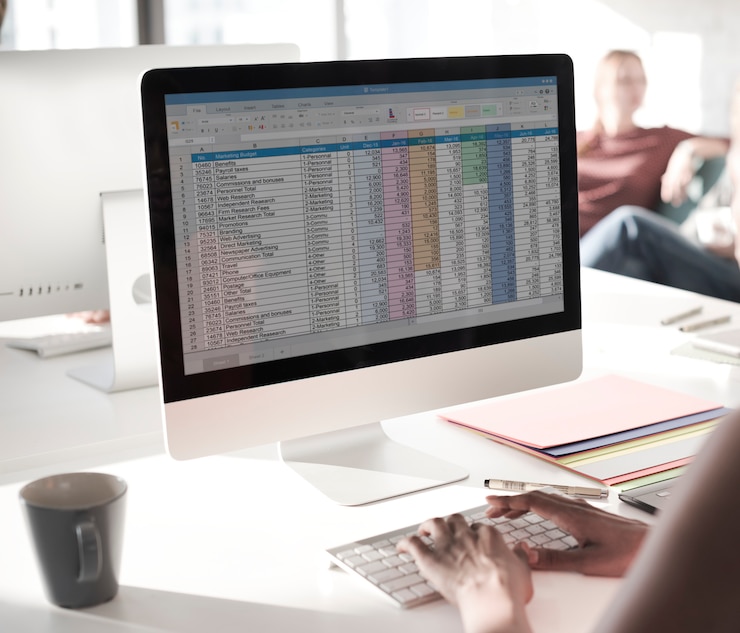 Photo computer screen is showing business data assessment