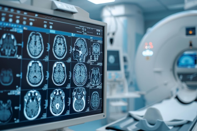 Premium Photo | A computer screen showing multiple MRI scans Using ...