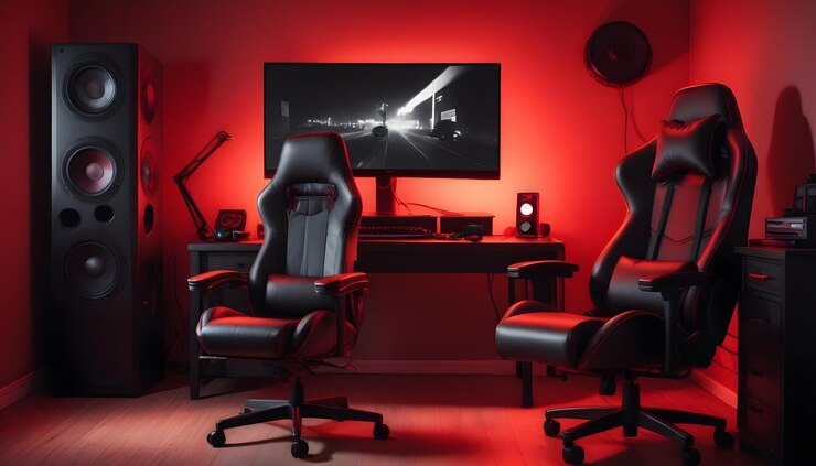 Photo a computer screen that has a red light on it