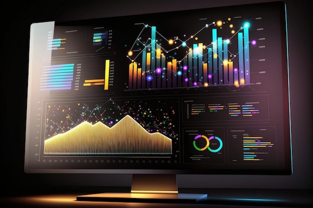 A computer screen with a graph on it