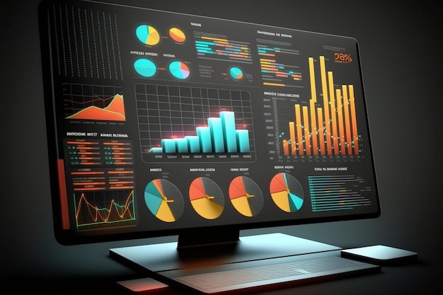 A computer screen with graphs and graphs on it