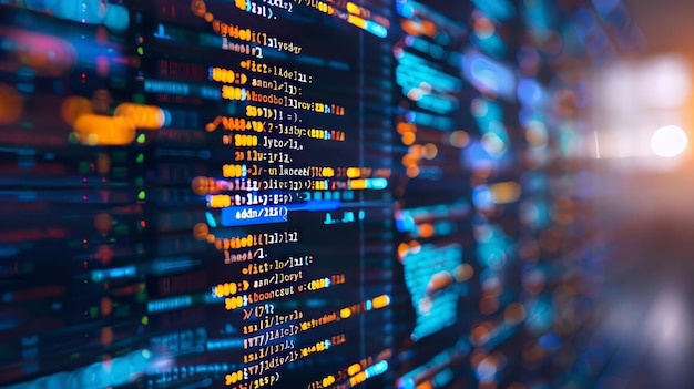 Premium Photo | A computer screen with a lot of code on it The code is ...