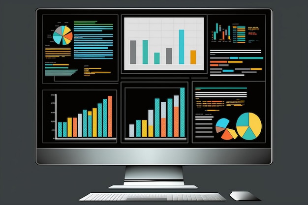 A computer screen with multiple graphs on it