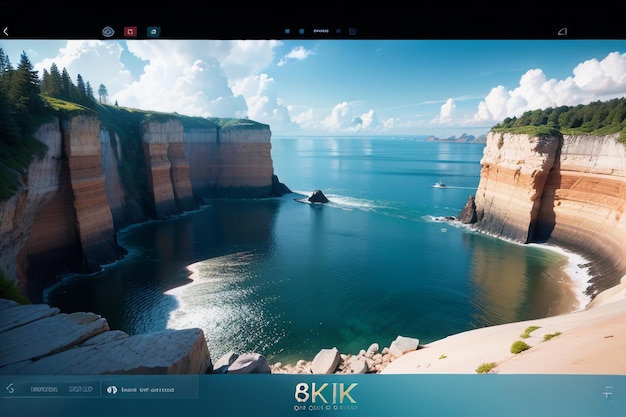 Photo a computer screen with a photo of a bay and the words 8 kik on it.