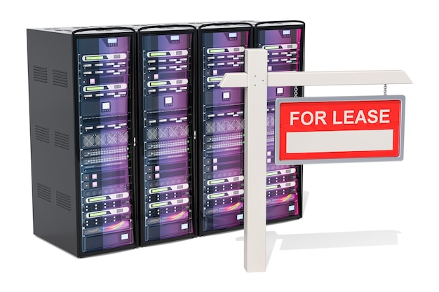 Computer Servers for lease concept 3D rendering