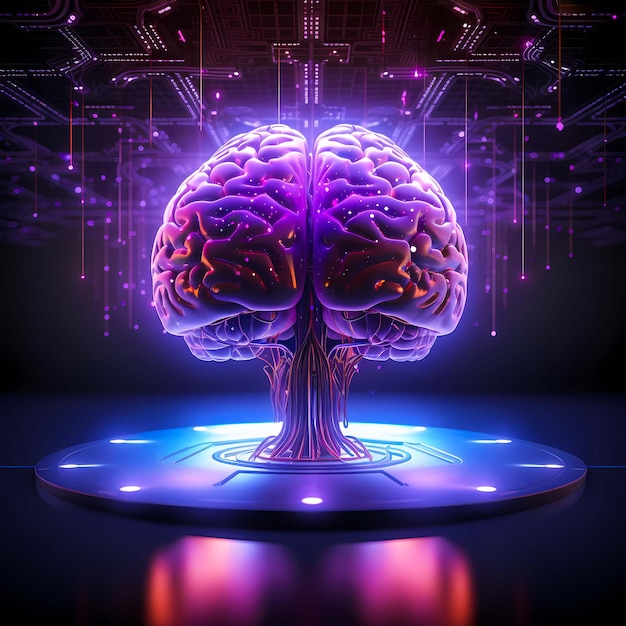 Computer simulated brain ai generated