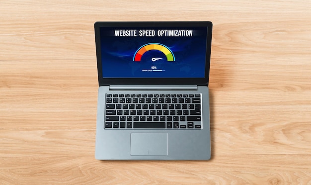Computer software evaluating website loading speed snugly