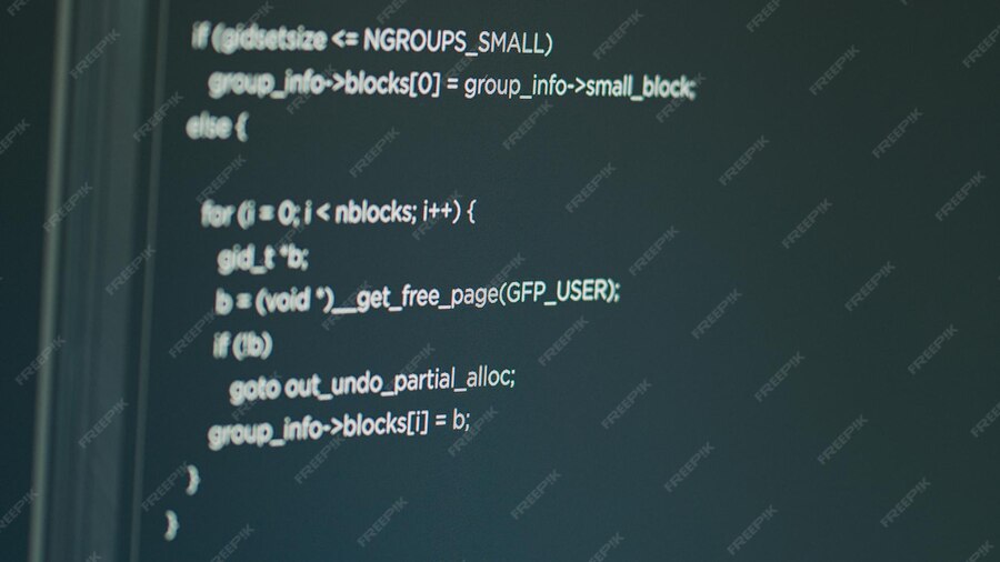 Premium Photo | Computer of system engineer showing source code and big ...