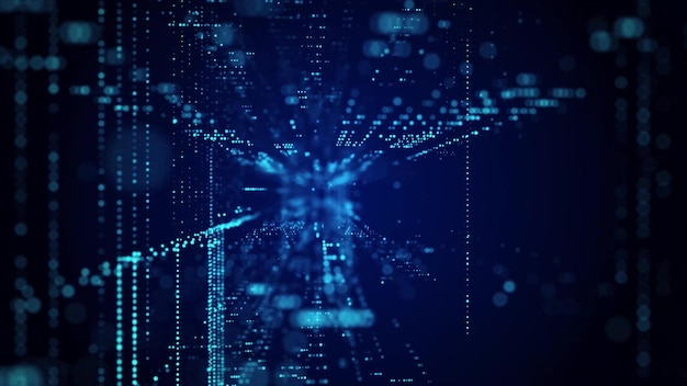 コンピューター技術の背景デジタルデータフローネットワーク接続構造ビッグデータの視覚化3Dレンダリング