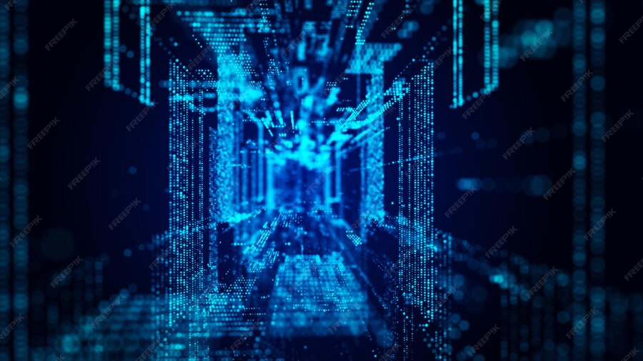 Premium Photo | Computer technology background Digital data flow ...