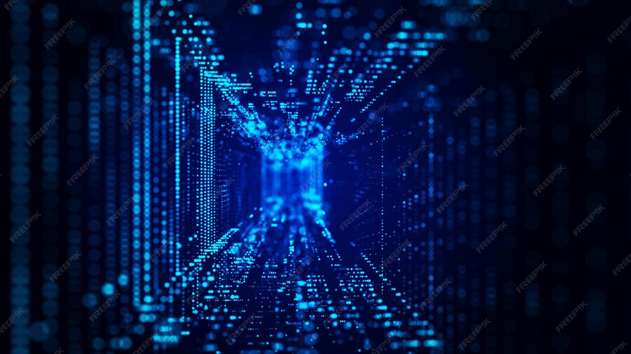 Premium Photo | Computer technology background Digital data flow ...